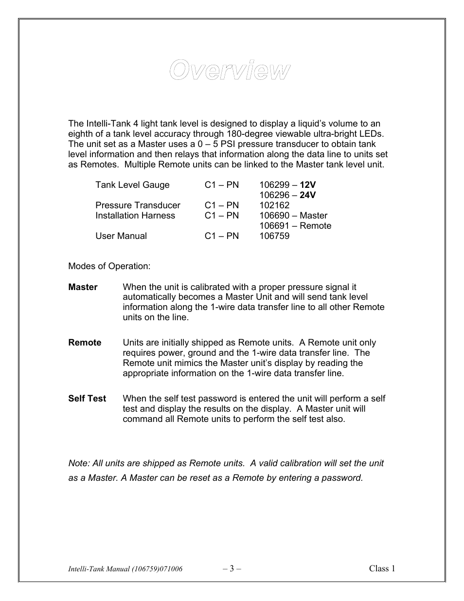 Class1 106759 - ITL 4LT with 1-wire COM 106296 106299 User Manual | Page 3 / 18