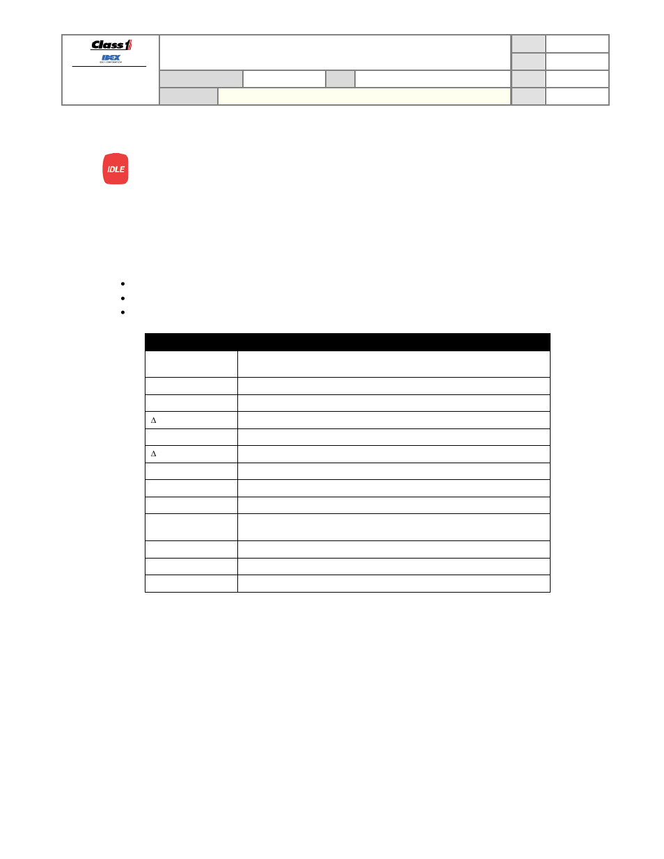 Idle switch operation, Status and warning messages, On 4.5) | N 4.6), Technical data sheet | Class1 117155 - TPG Governor - 117684  EXTERNAL User Manual | Page 13 / 30