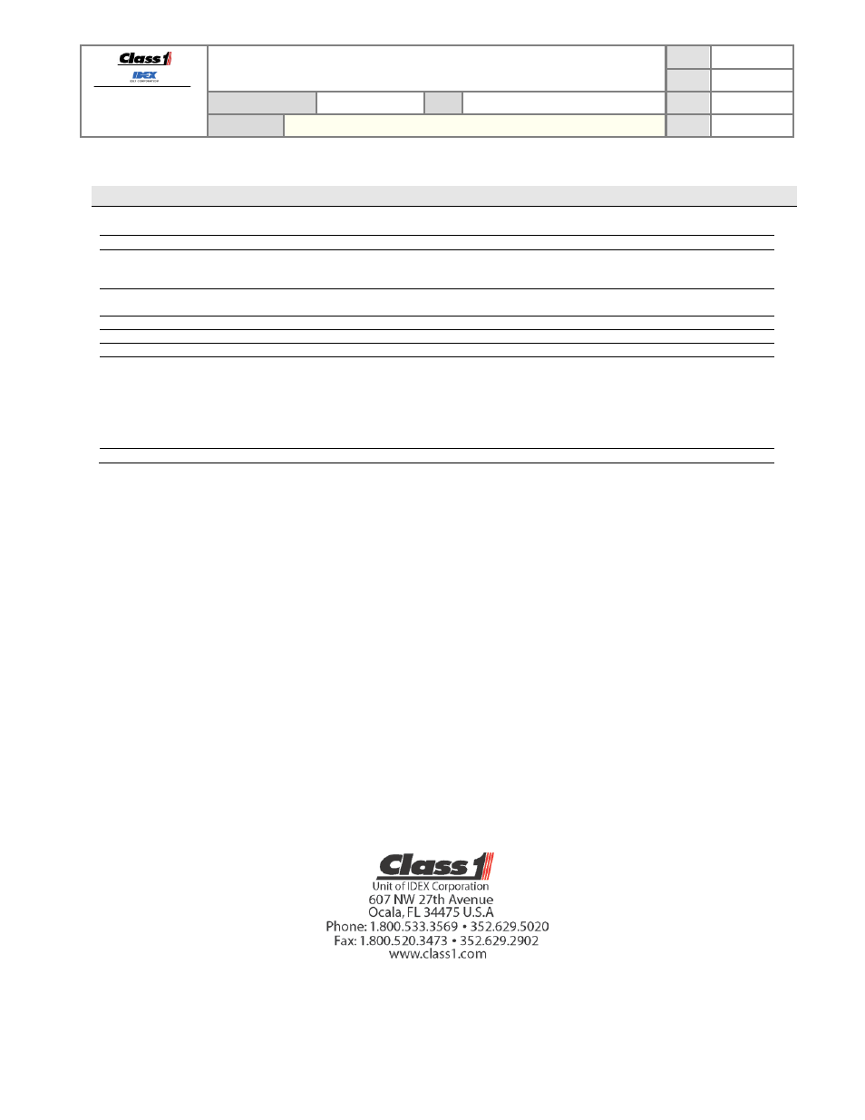 Module operating parameters, Technical data sheet | Class1 117155 - TPG Governor - 117684  EXTERNAL User Manual | Page 30 / 30