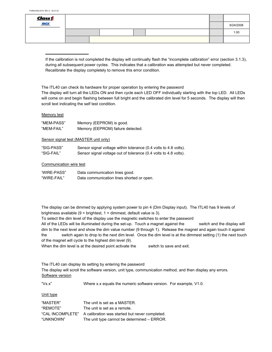 Operation manual | Class1 118253 - ITL40 108404-XX - Full User Manual | Page 11 / 26