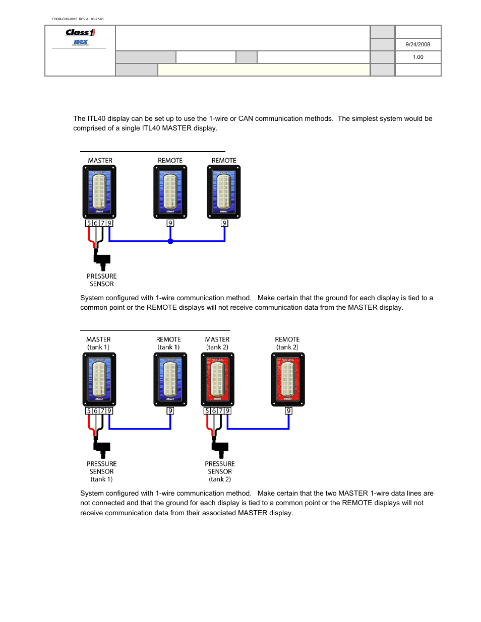 Operation manual, Communication wiring examples | Class1 118253 - ITL40 108404-XX - Full User Manual | Page 19 / 26