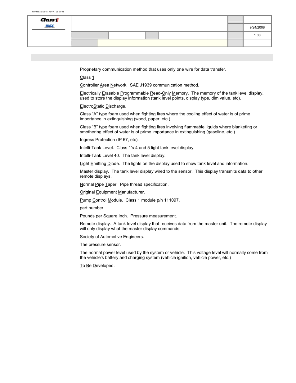 Operation manual, Glossary | Class1 118253 - ITL40 108404-XX - Full User Manual | Page 24 / 26