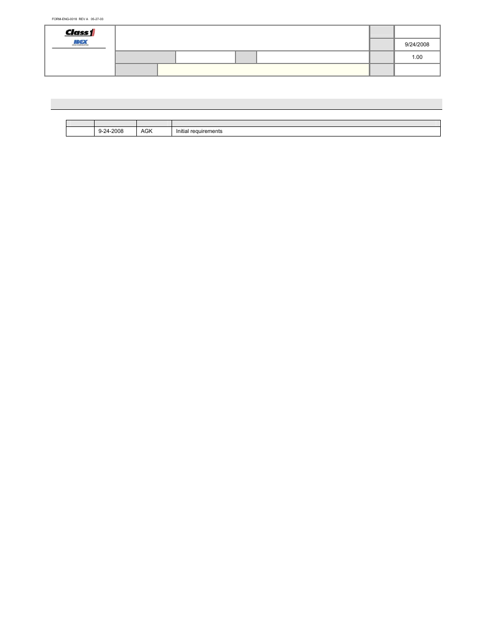 Operation manual, Revision log | Class1 118253 - ITL40 108404-XX - Full User Manual | Page 4 / 26