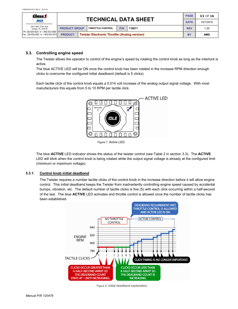 Technical data sheet | Class1 119971 - Twister Electronic Throttle ANALOG - 120478  EXTERNAL User Manual | Page 12 / 17