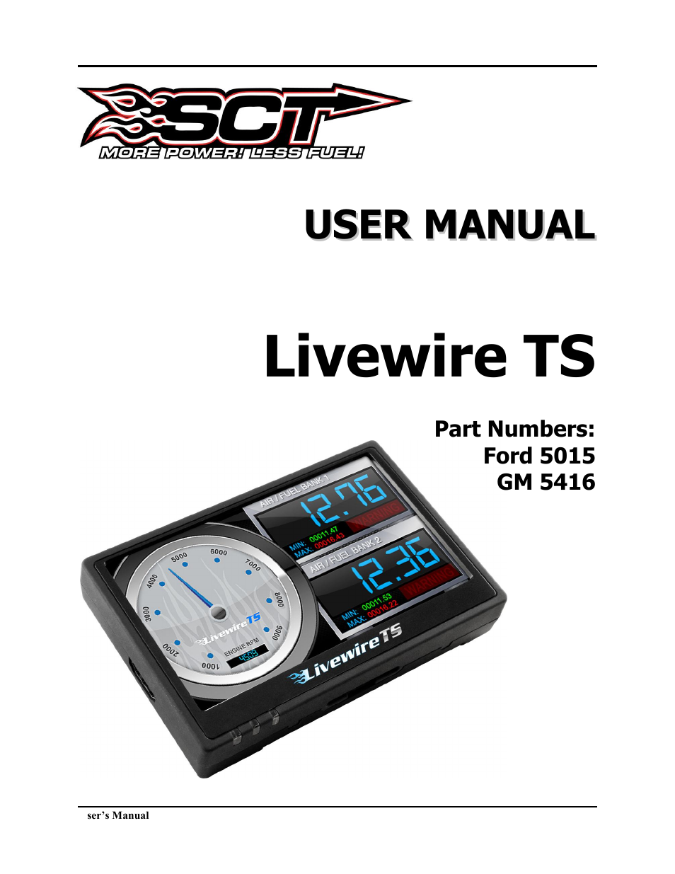 SCT Livewire TS (Ford 5015,GM 5416) User Manual | 17 pages