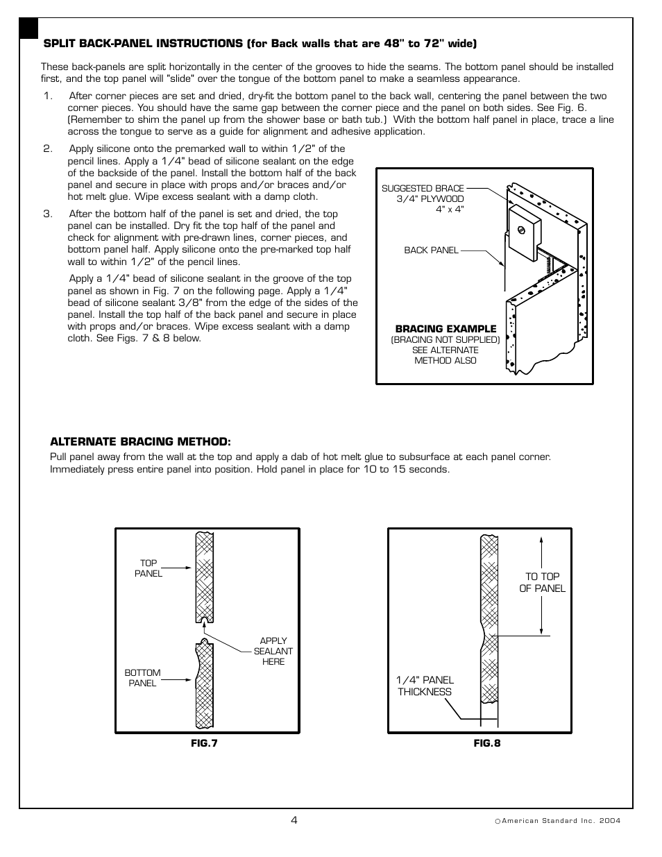 American Standard Town Square Shower Walls 4834.SWTS User Manual | Page 4 / 5