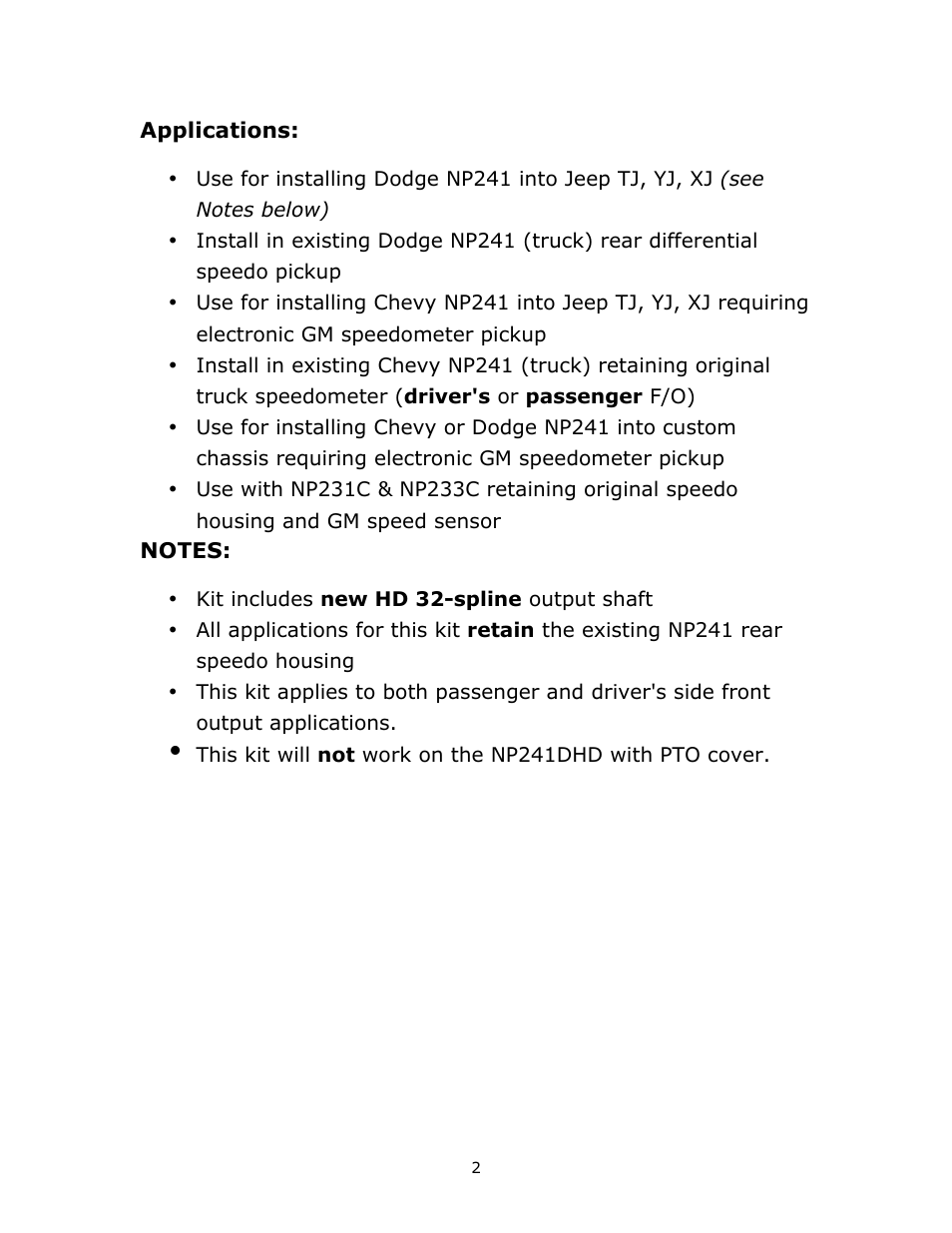 JB Conversions 16-1205 HD Standard Length SYE Kit Using OEM Housing User Manual | Page 2 / 18