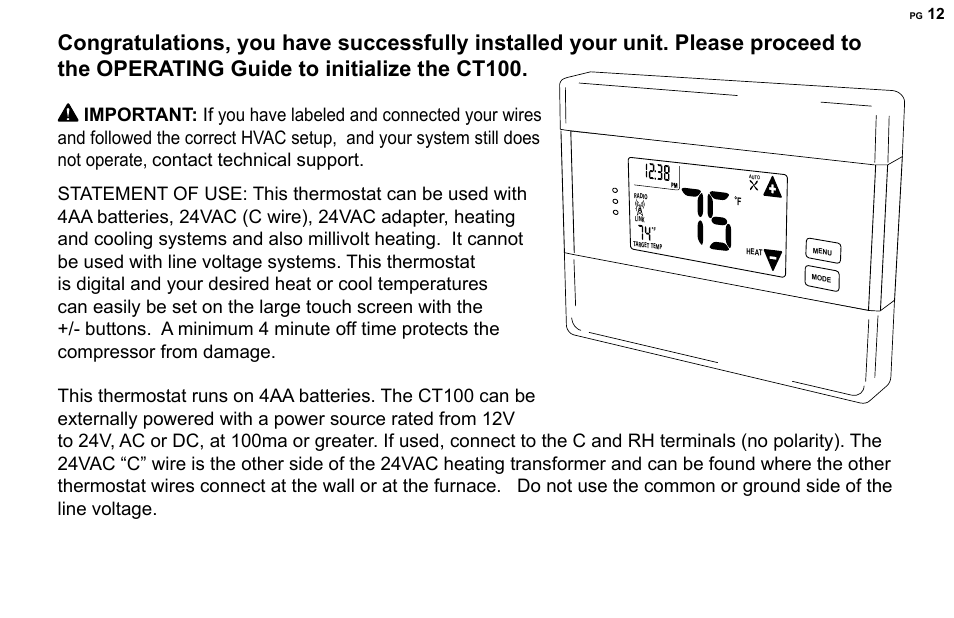 2GIG CT100 User Manual | Page 12 / 20