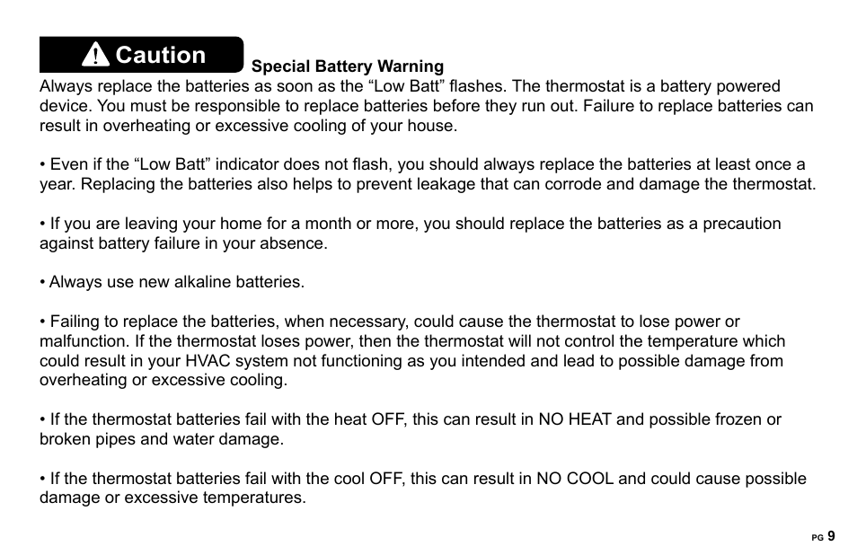 Caution | 2GIG CT100 User Manual | Page 9 / 20