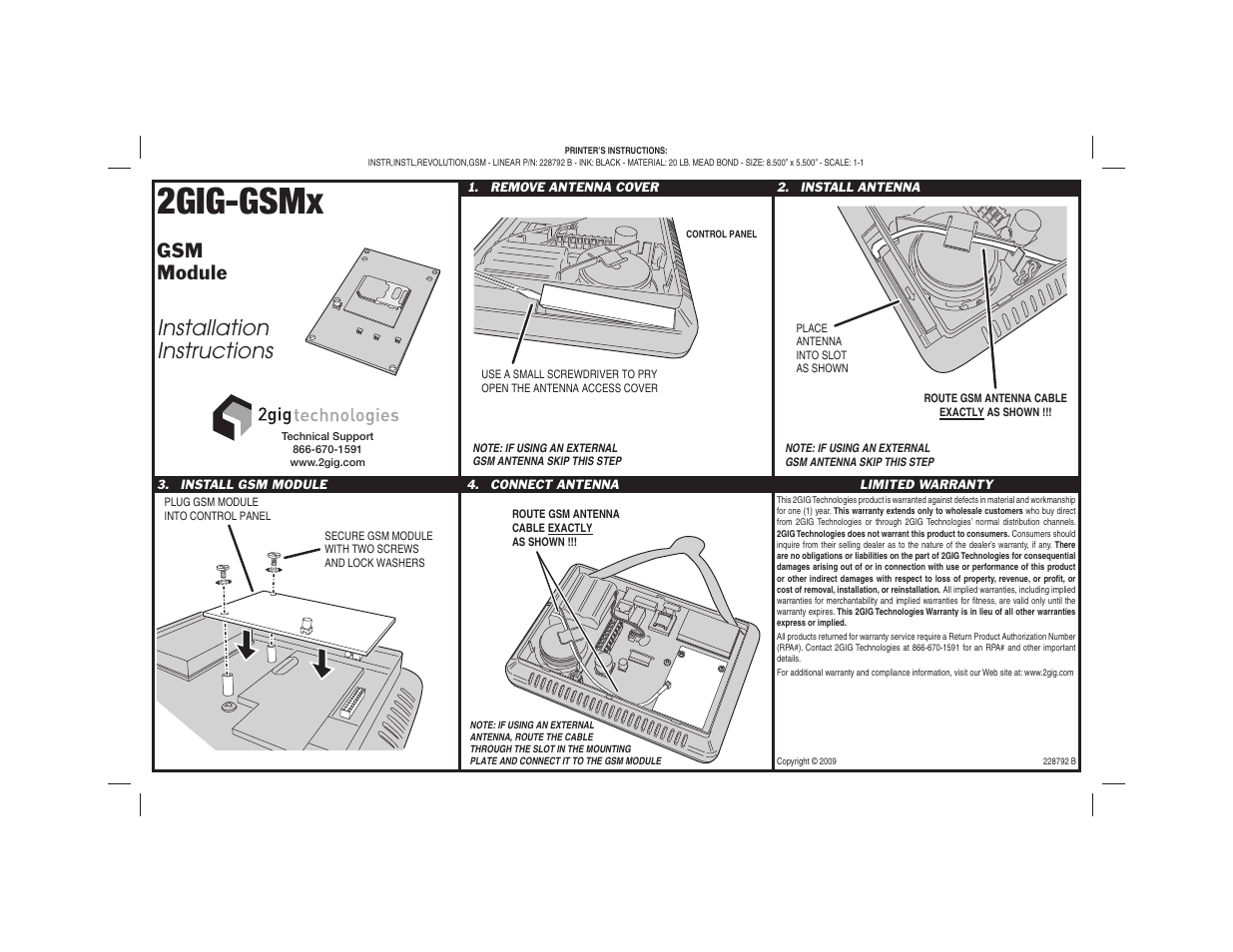 2GIG GSM2 MODULE User Manual | 1 page