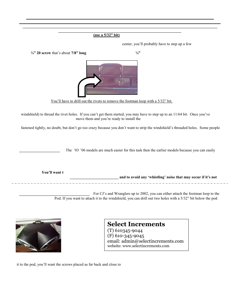 Select increments, Footman loop re-use (all years) | Select Increments Sky-Pod User Manual | Page 3 / 4