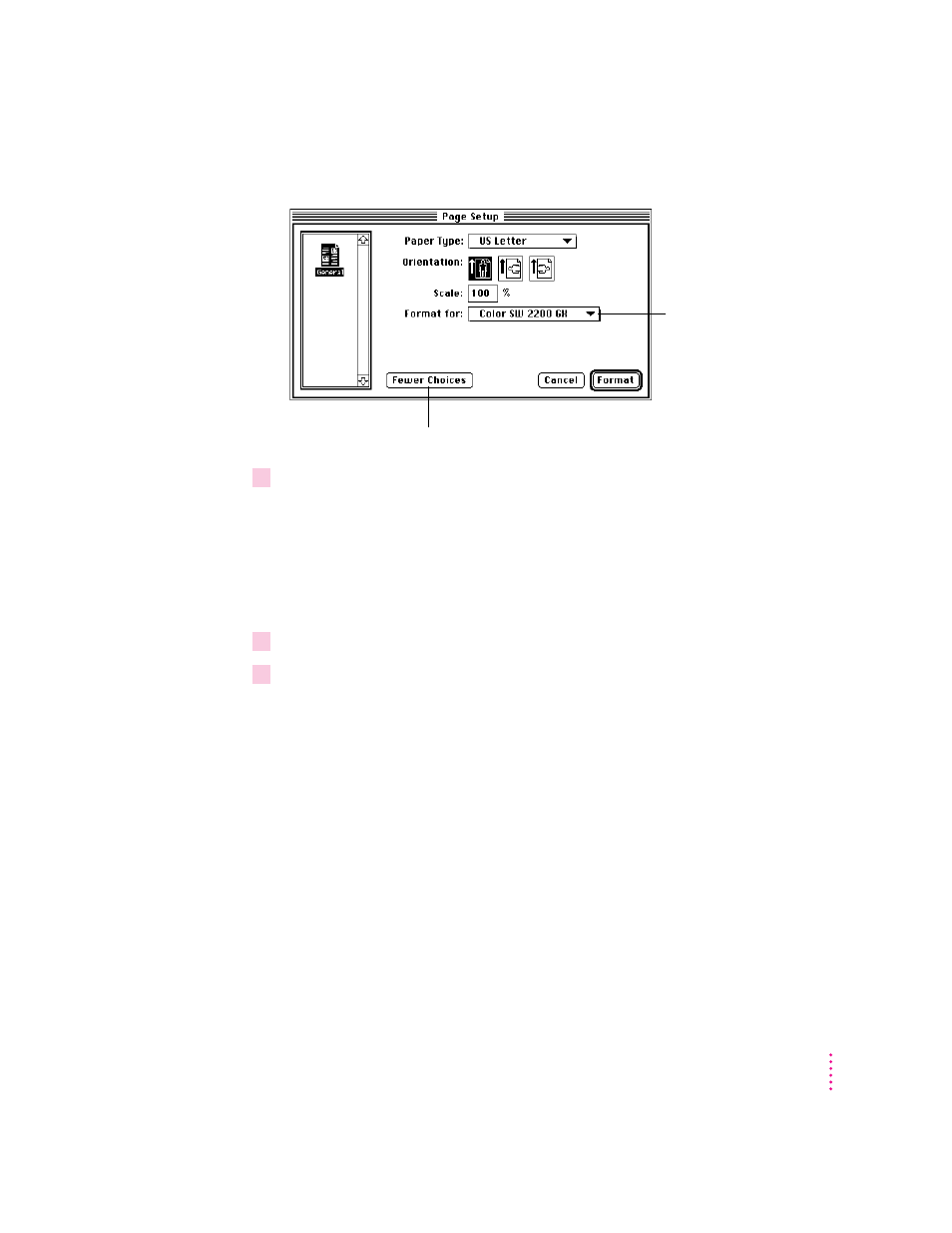 Printing a document | Apple Color StyleWriter 2200 User Manual | Page 128 / 146