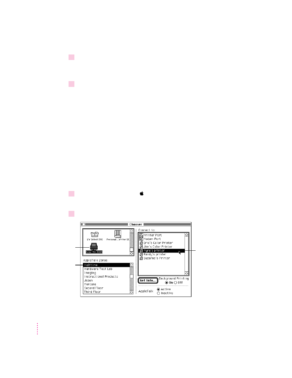 Printing on a shared color stylewriter 2200 | Apple Color StyleWriter 2200 User Manual | Page 57 / 146