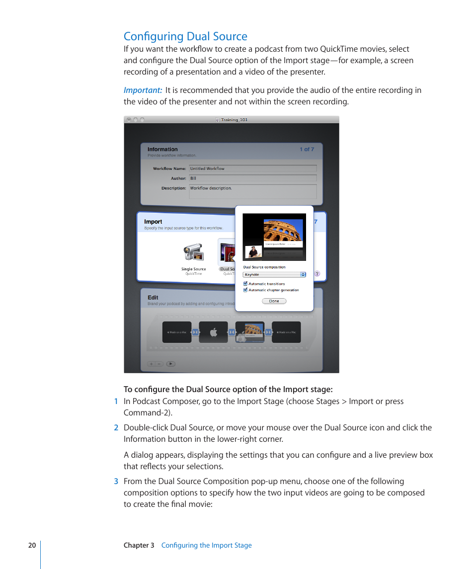 Configuring dual source, 20 configuring dual source | Apple Mac OS X Server v10.6 User Manual | Page 20 / 76