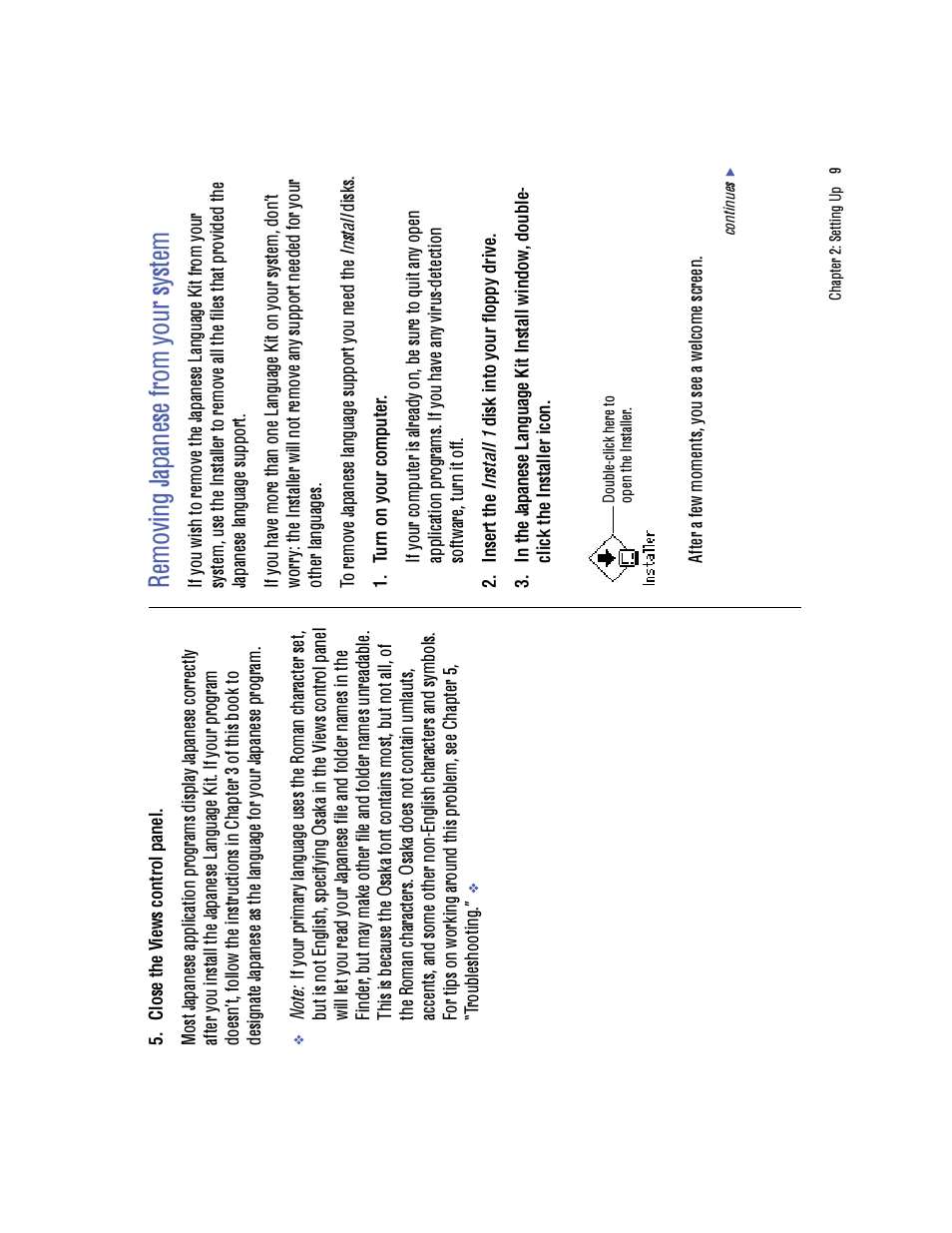 Re m ov in g ja pa ne se fr om yo ur sy st em | Apple Macintosh Japanese Language Kit User Manual | Page 13 / 30