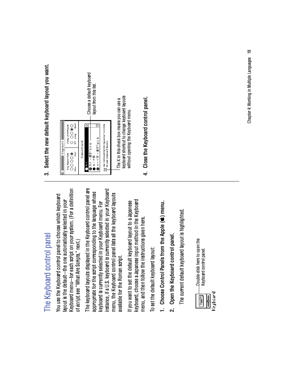 Th e ke yb oa rd co nt ro l p an el | Apple Macintosh Japanese Language Kit User Manual | Page 23 / 30