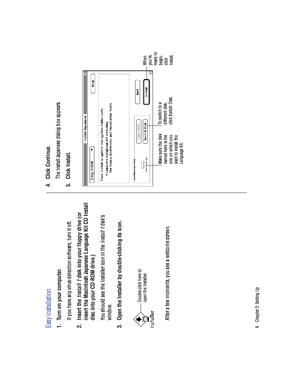 Ea sy in st al la tio n | Apple Macintosh Japanese Language Kit User Manual | Page 8 / 30