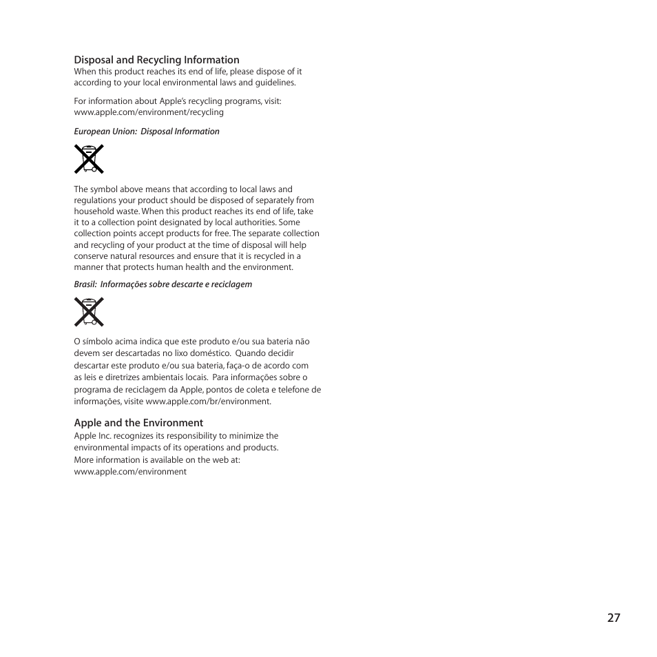 Apple Mouse User Manual | Page 27 / 28