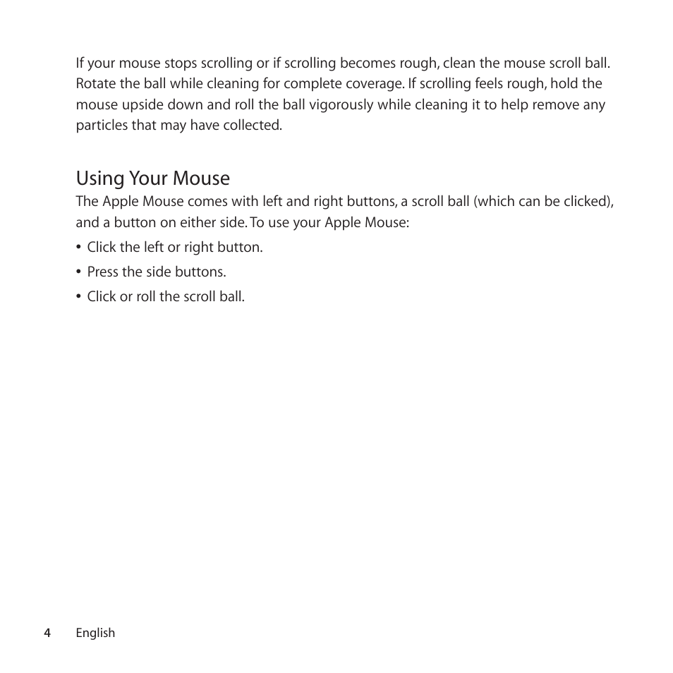 Using your mouse | Apple Mouse User Manual | Page 4 / 28