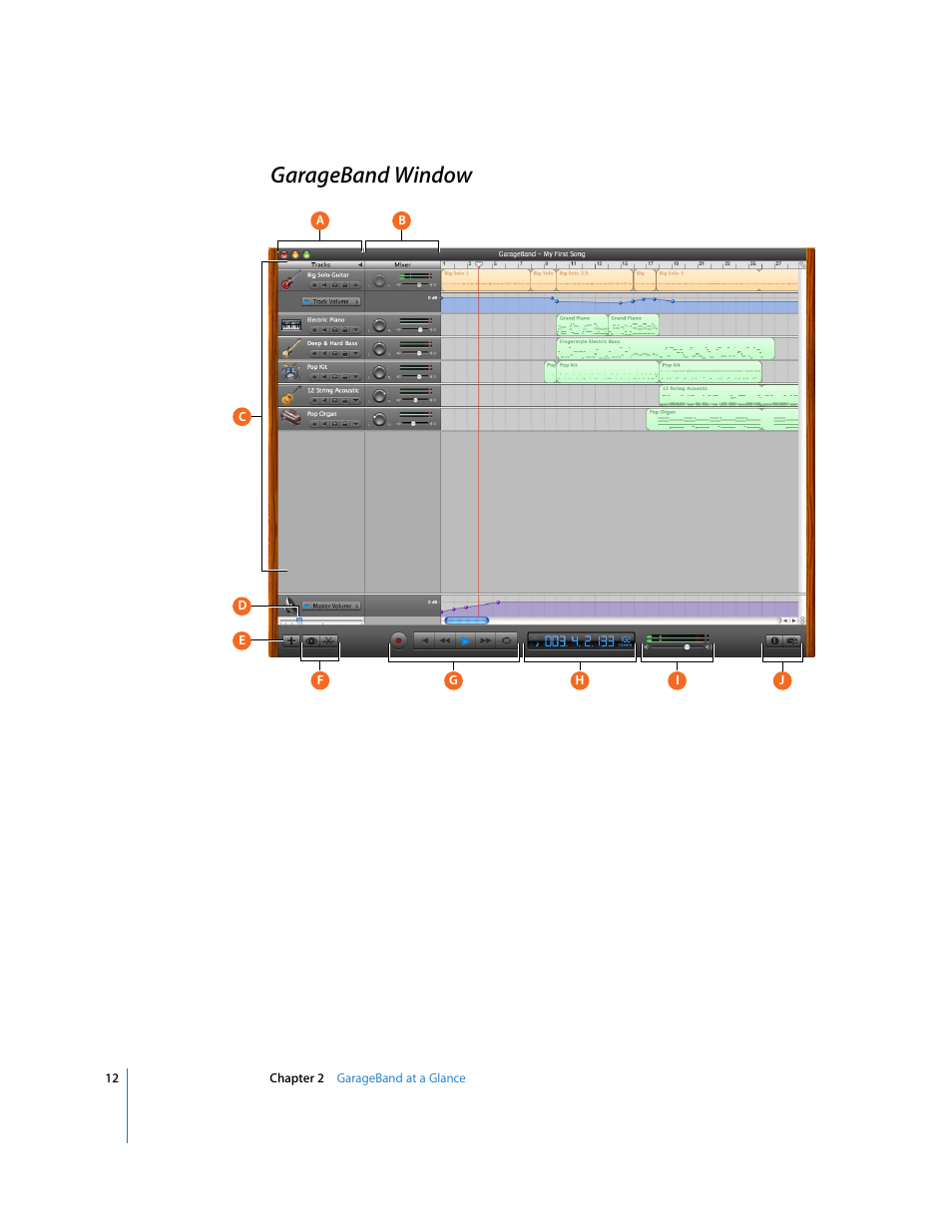 Garageband window | Apple GarageBand 3 User Manual | Page 12 / 98