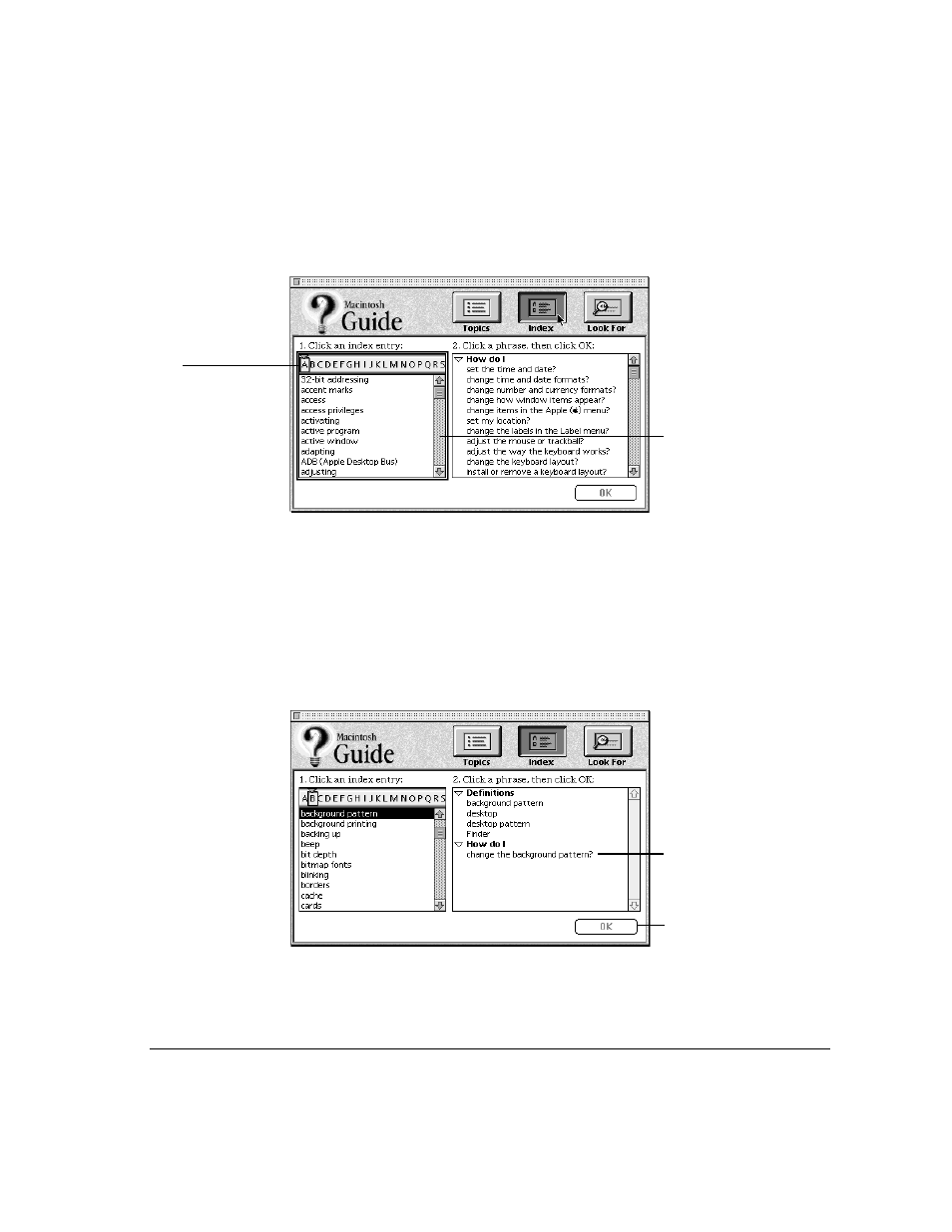 Getting answers with the index button | Apple Workgroup Server 8150/110 User Manual | Page 115 / 144