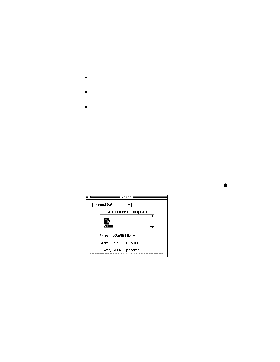 Choosing audio output options | Apple Workgroup Server 8150/110 User Manual | Page 129 / 144