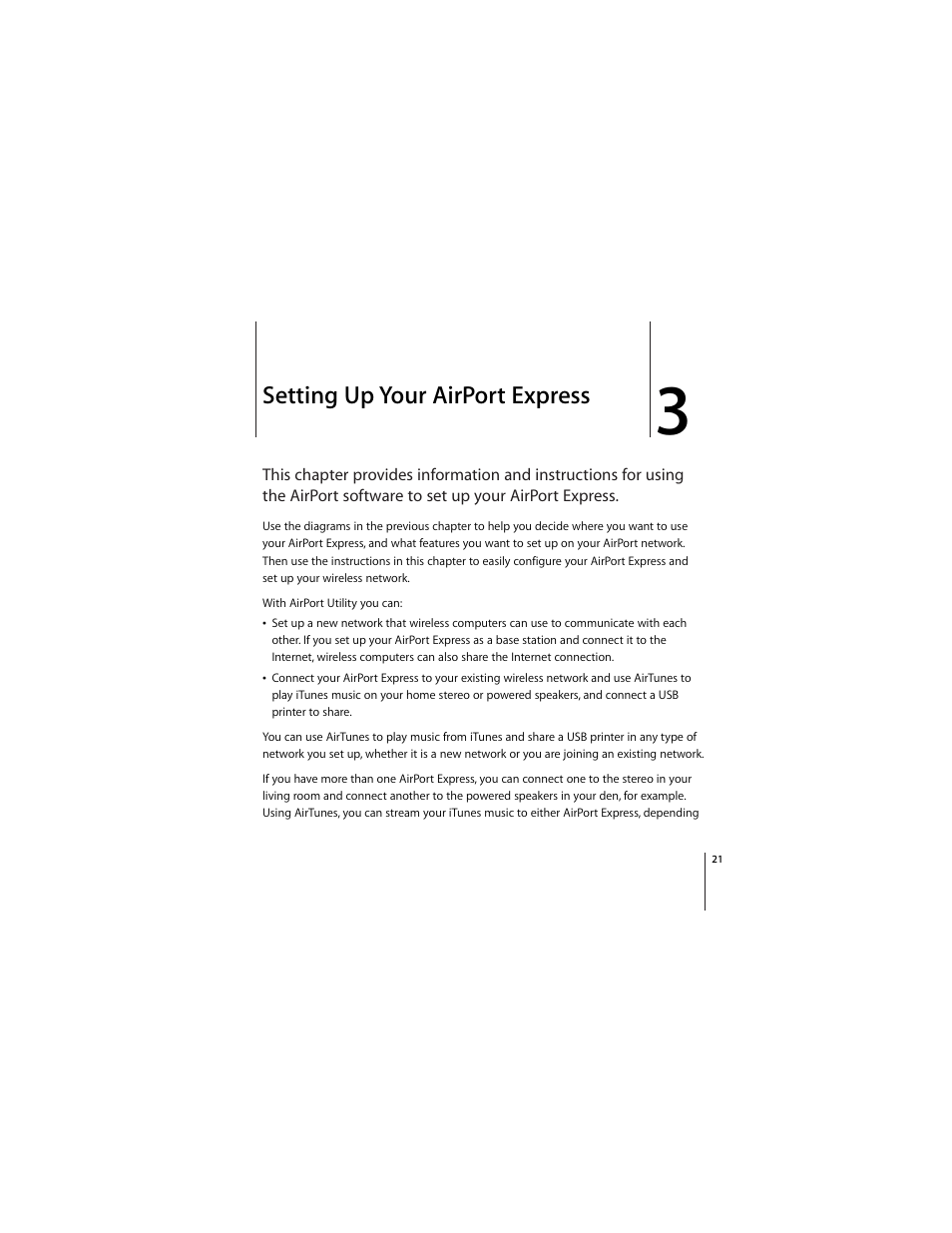 Setting up your airport express | Apple AirPort Express 802.11n (1st Generation) User Manual | Page 21 / 48