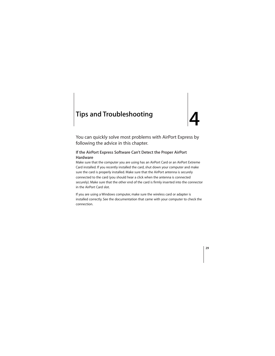 Tips and troubleshooting | Apple AirPort Express 802.11n (1st Generation) User Manual | Page 29 / 48