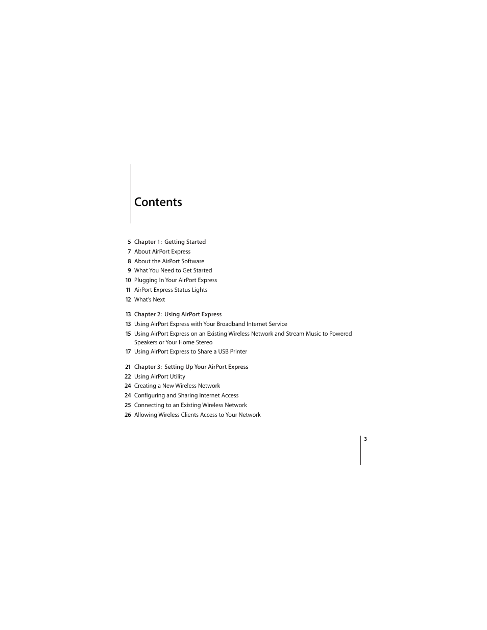 Apple AirPort Express 802.11n (1st Generation) User Manual | Page 3 / 48