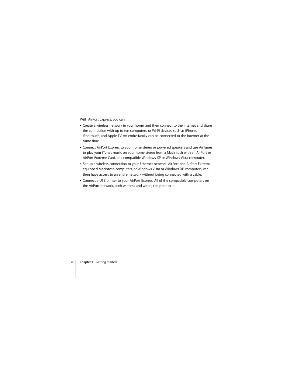 Apple AirPort Express 802.11n (1st Generation) User Manual | Page 6 / 48
