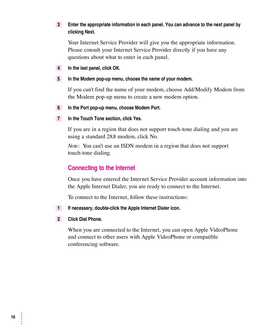 Connecting to the internet | Apple Video Phone Kit User Manual | Page 16 / 22