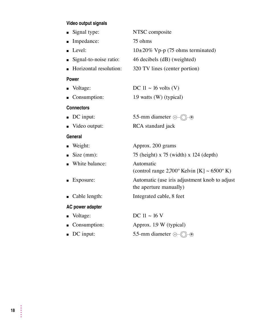 Apple Video Phone Kit User Manual | Page 18 / 22