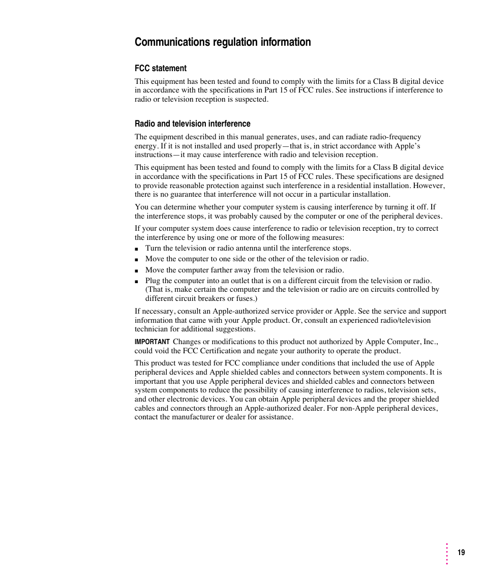 Communications regulation information | Apple Video Phone Kit User Manual | Page 19 / 22