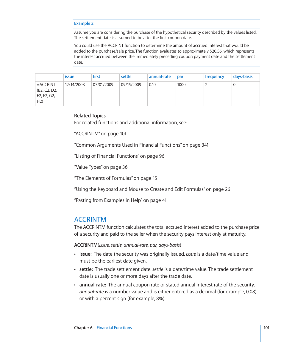 Accrintm, 101 accrintm | Apple iWork '09 User Manual | Page 101 / 372