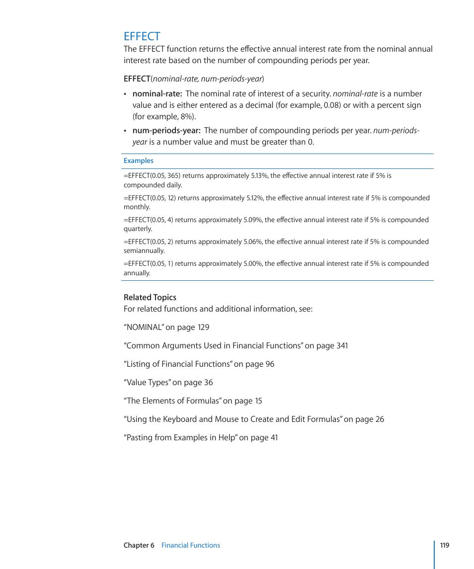 Effect, 119 effect | Apple iWork '09 User Manual | Page 119 / 372