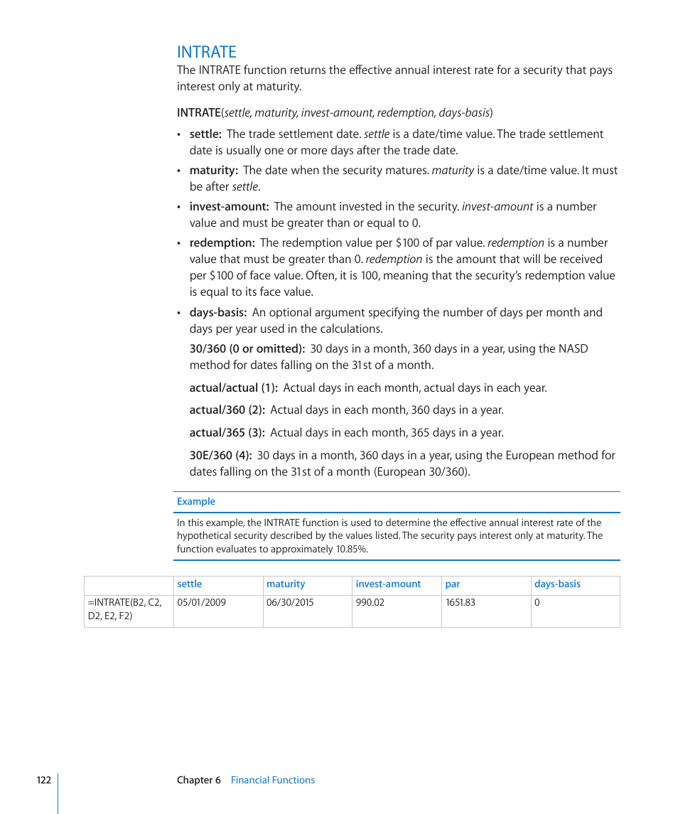 Intrate, 122 intrate | Apple iWork '09 User Manual | Page 122 / 372