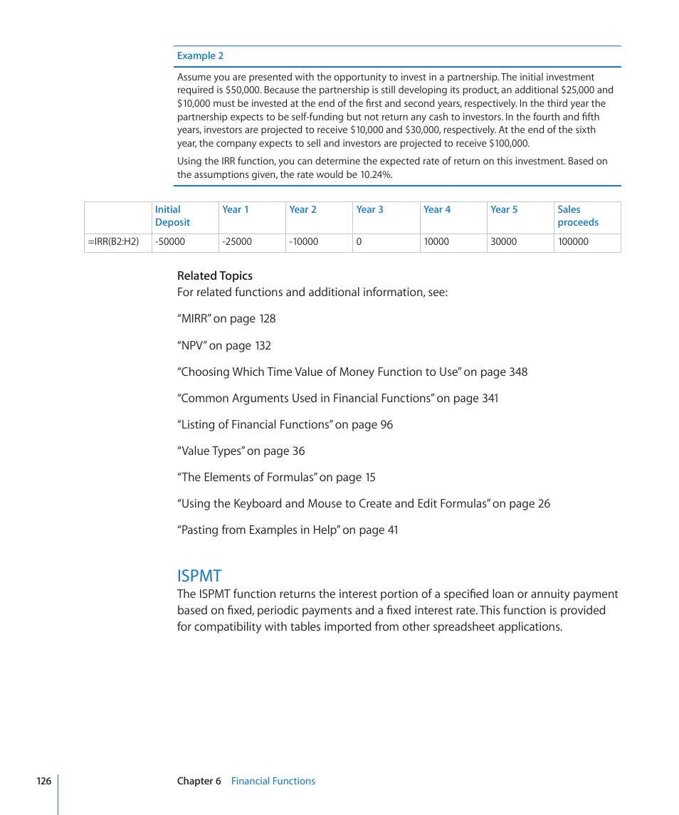 Ispmt, 126 ispmt | Apple iWork '09 User Manual | Page 126 / 372