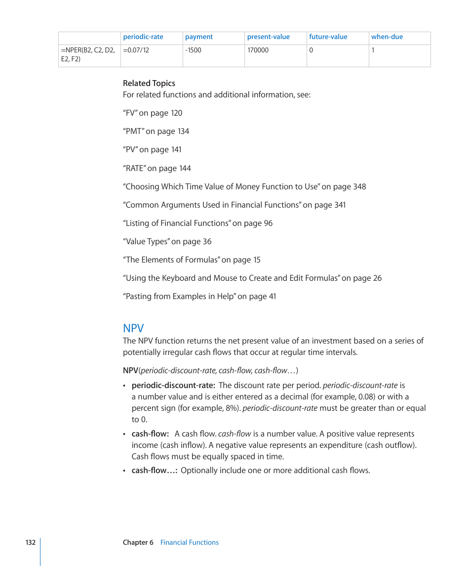 132 npv | Apple iWork '09 User Manual | Page 132 / 372