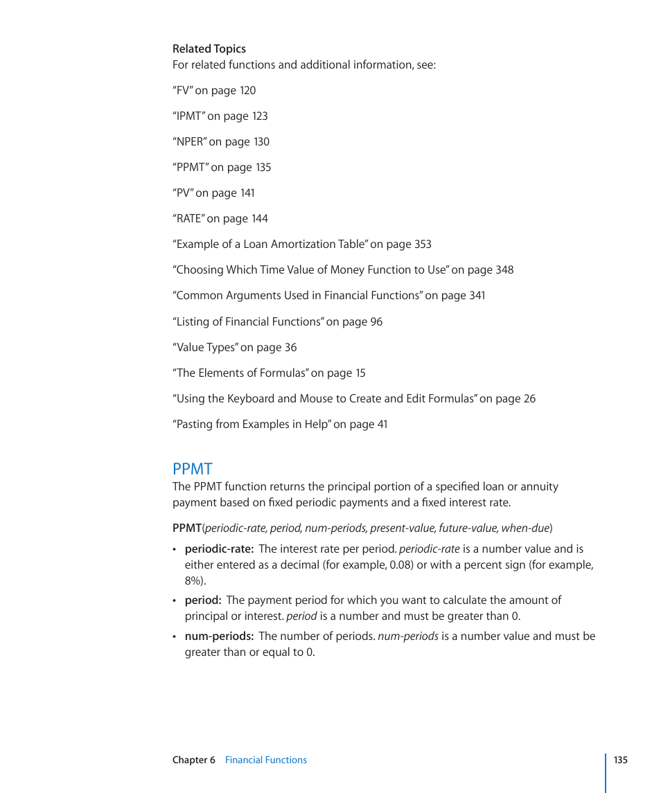 Ppmt, 135 ppmt | Apple iWork '09 User Manual | Page 135 / 372