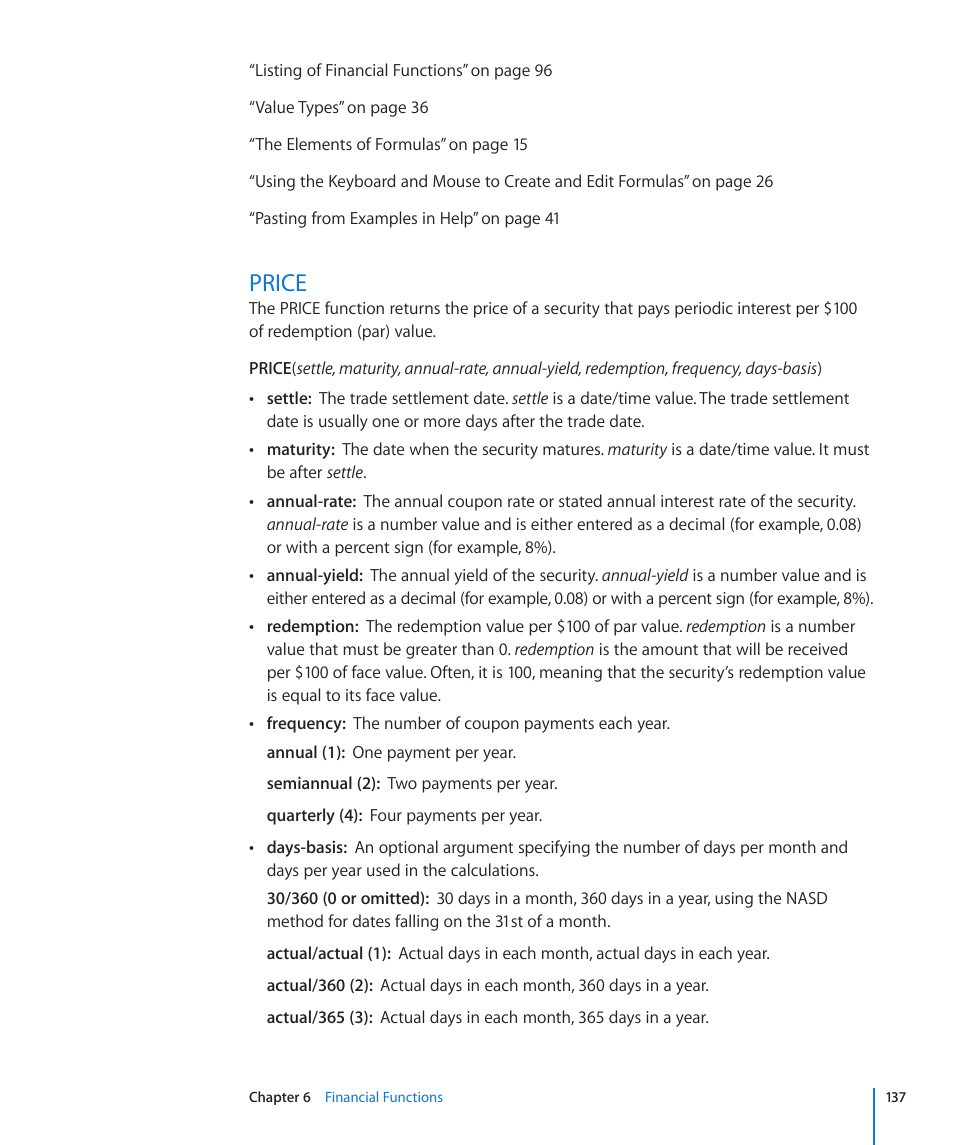 Price, 137 price | Apple iWork '09 User Manual | Page 137 / 372