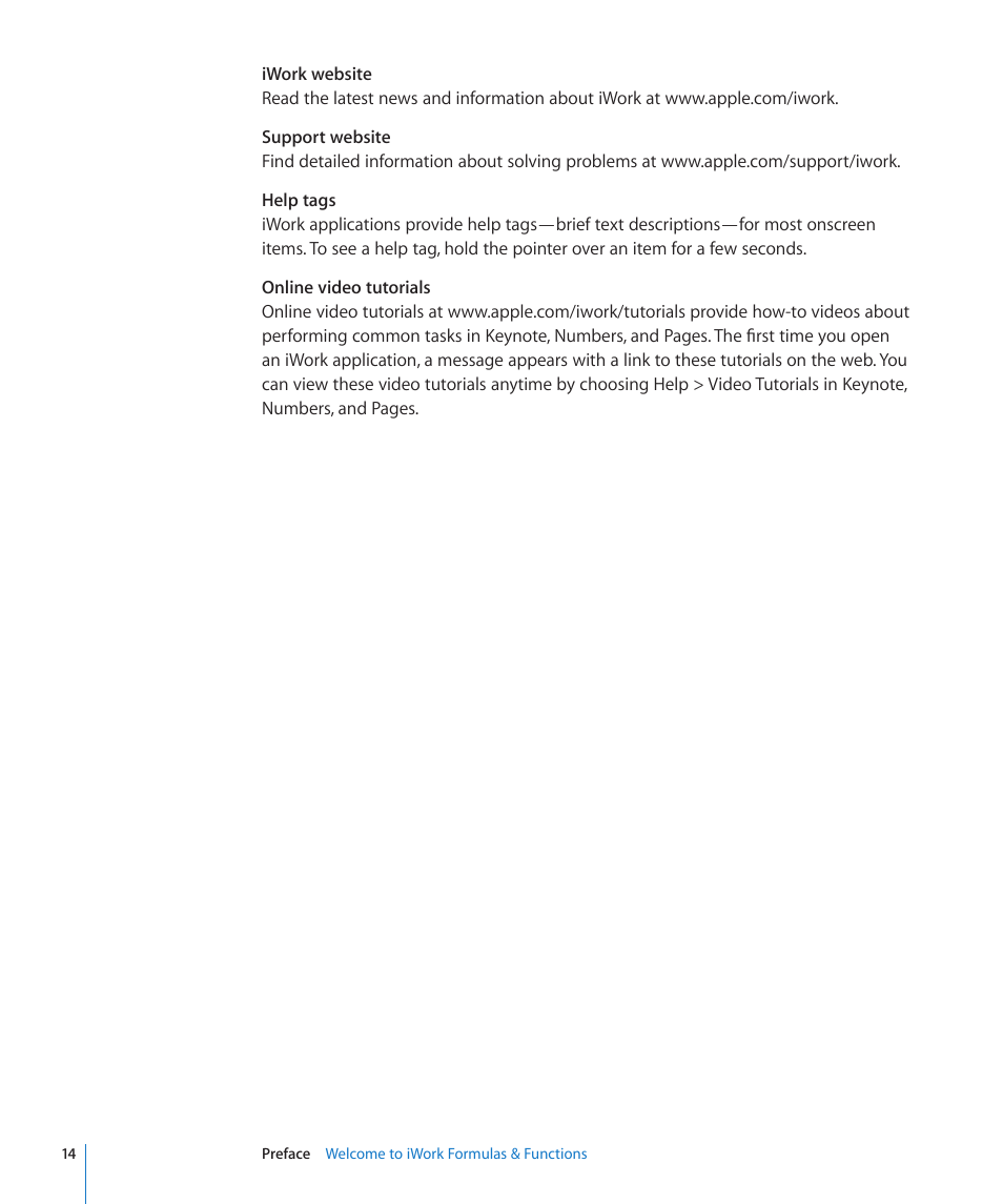 Apple iWork '09 User Manual | Page 14 / 372