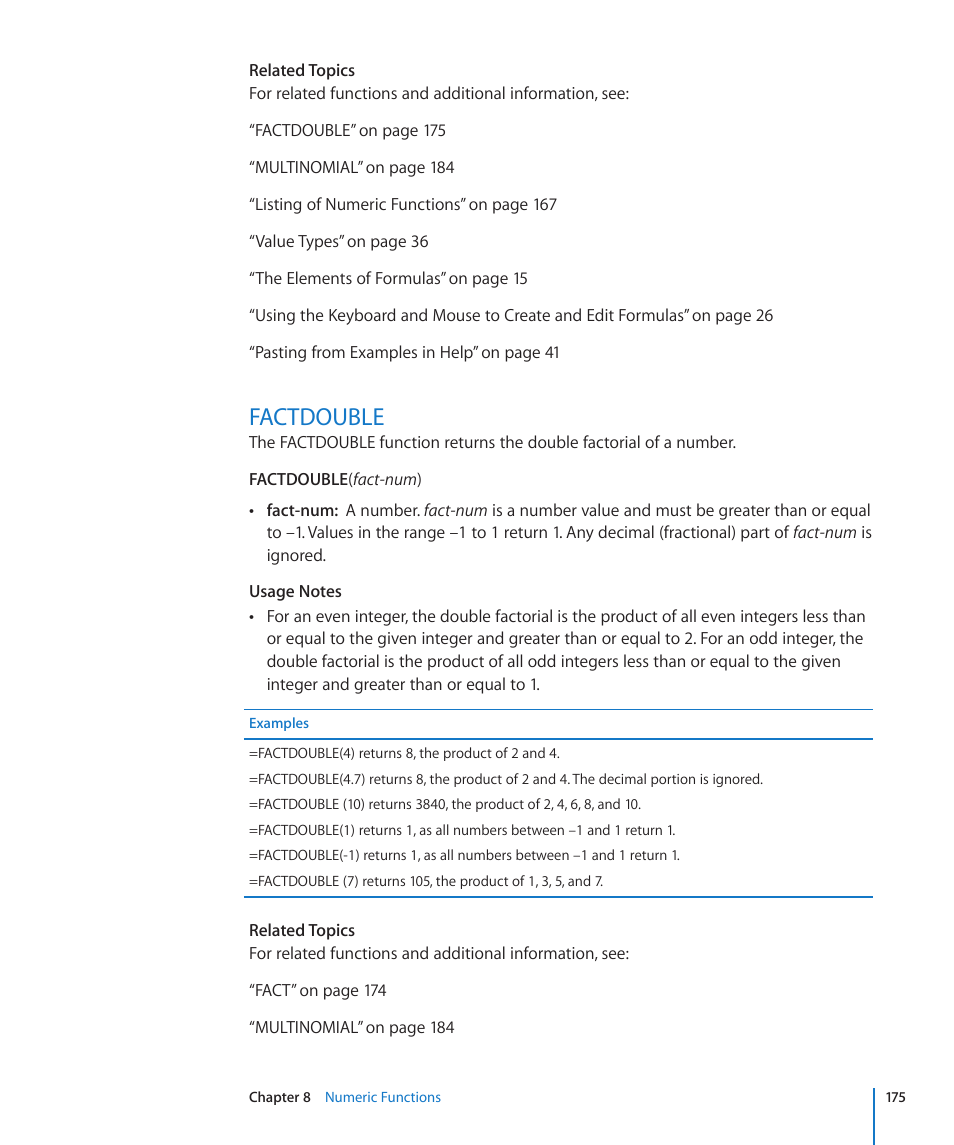 Factdouble, 175 factdouble | Apple iWork '09 User Manual | Page 175 / 372