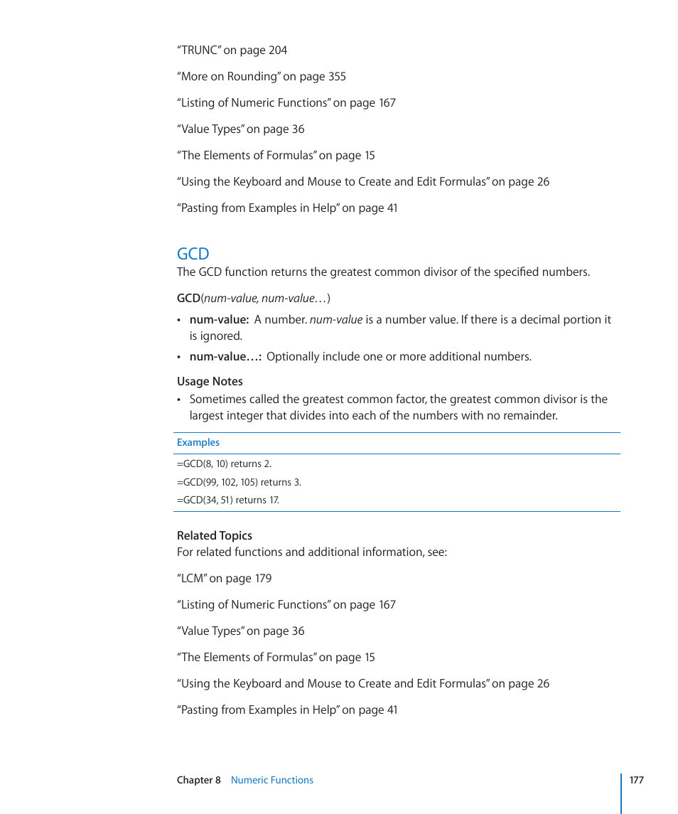 177 gcd | Apple iWork '09 User Manual | Page 177 / 372