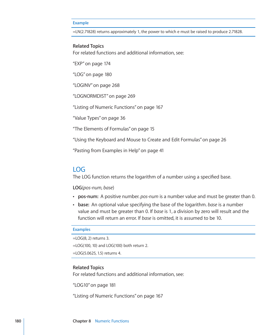 180 log | Apple iWork '09 User Manual | Page 180 / 372