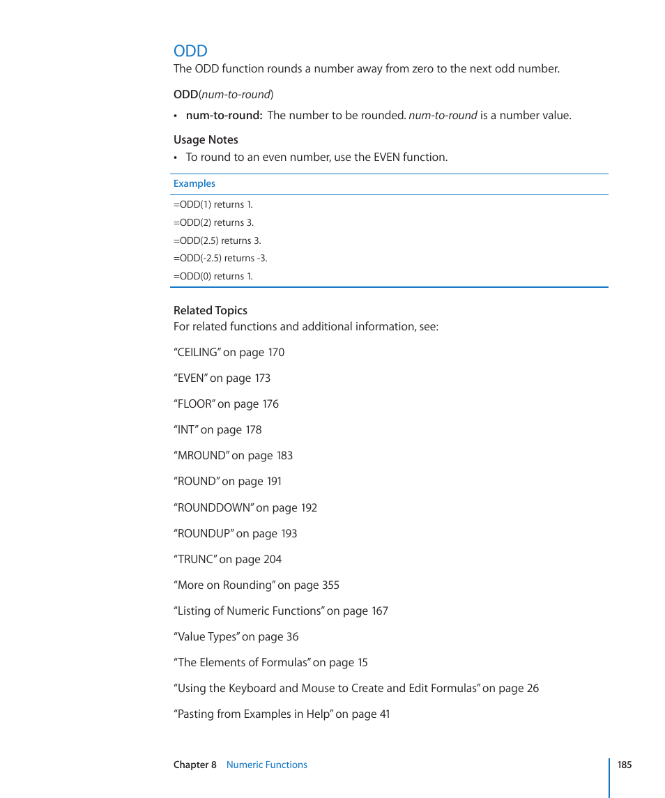 185 odd | Apple iWork '09 User Manual | Page 185 / 372