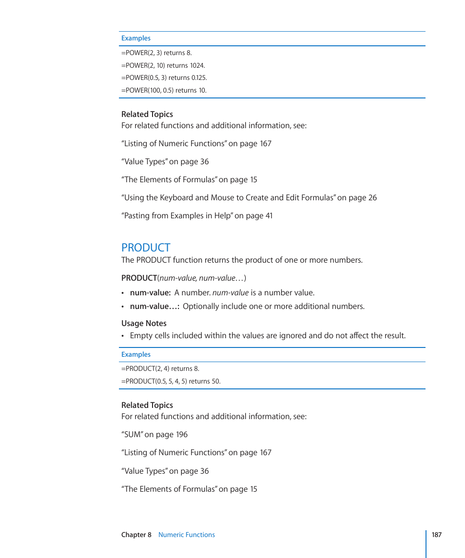 Product, 187 product | Apple iWork '09 User Manual | Page 187 / 372