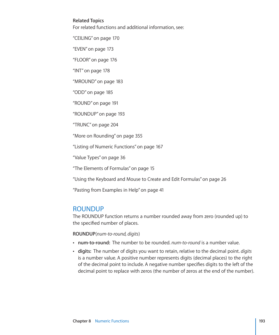 Roundup, 193 roundup | Apple iWork '09 User Manual | Page 193 / 372