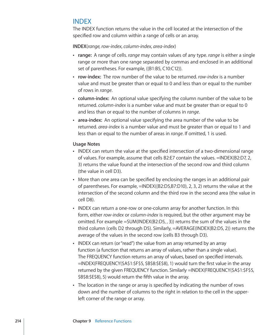 Index, 214 index | Apple iWork '09 User Manual | Page 214 / 372