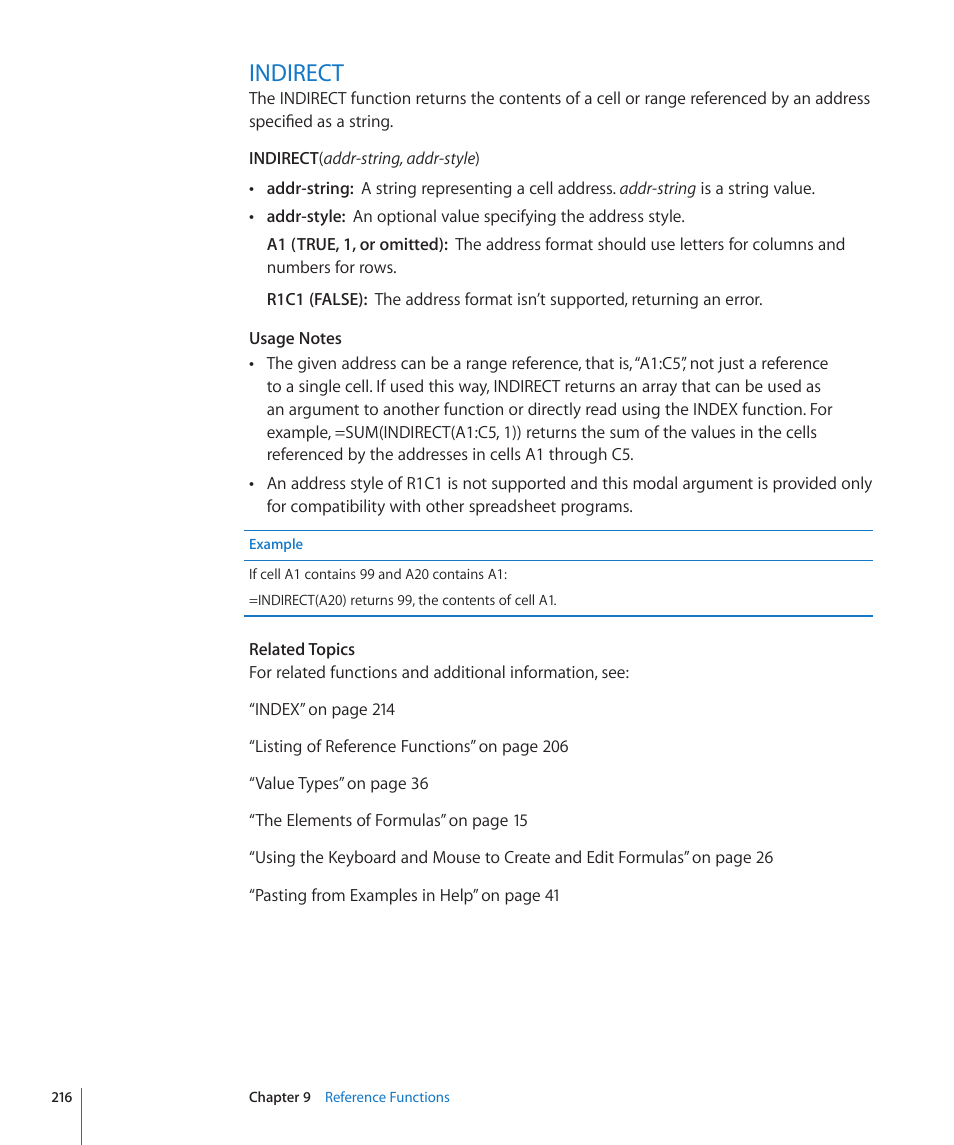 Indirect, 216 indirect | Apple iWork '09 User Manual | Page 216 / 372