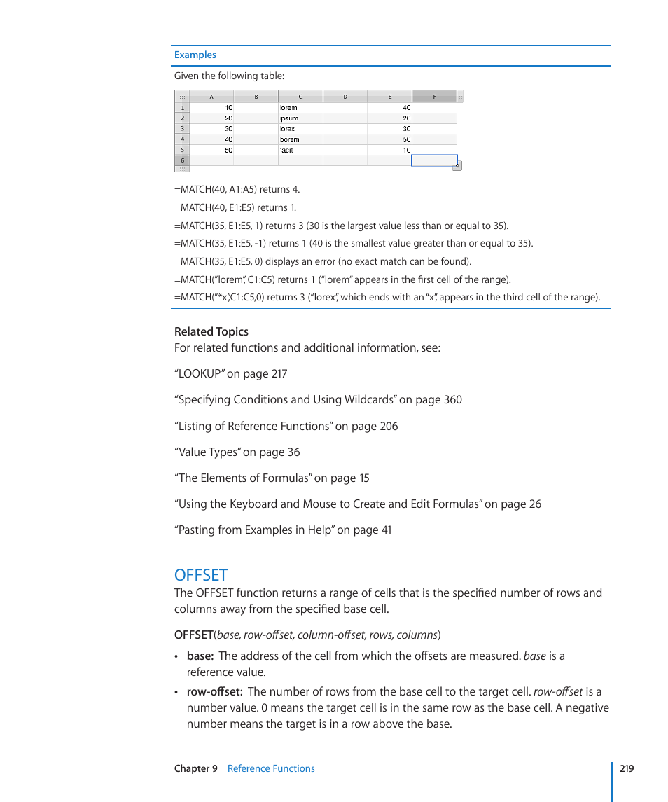 Offset, 219 offset | Apple iWork '09 User Manual | Page 219 / 372